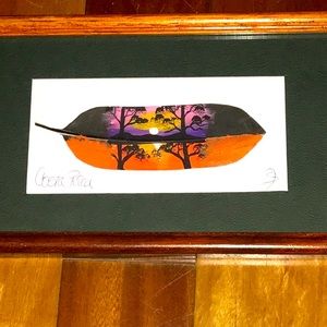 Hand painted feather from Costa Rica